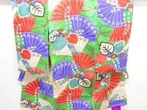 アンティーク　檜扇模様着物